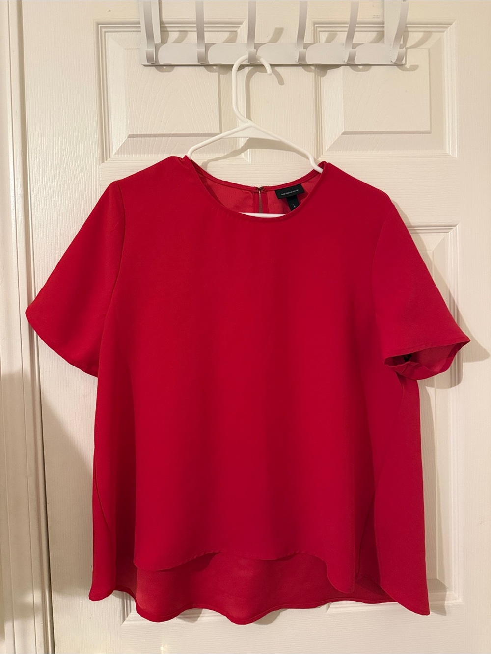 Who What Wear Bright Red Short-Sleeve Blouse